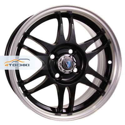 Venti 1502 R15 / 6J PCD 4x100 ET 45 ЦО 54.1 Литые Черный с полированным ободом