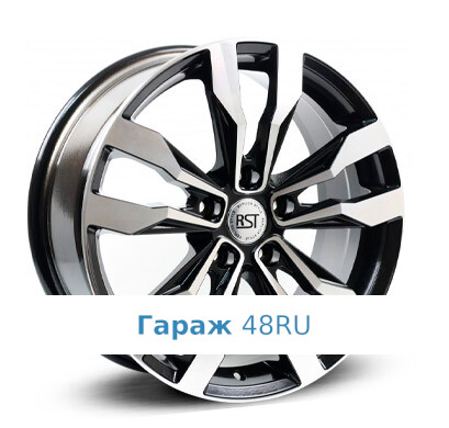 RST R047 R17 / 7J PCD 5x108 ET 42 ЦО 65.1 Литые Черный с полированной лицевой поверхностью