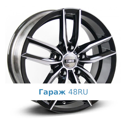 Neo V08-1665 R16 / 6.5J PCD 5x112 ET 38 ЦО 57.1 Литые Черный с полированной лицевой поверхностью