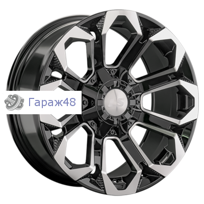 LS 1366 R17 / 9J PCD 6x139.7 ET 20 ЦО 106.1 Литые Черный с полированной лицевой поверхностью