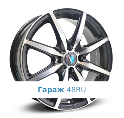 Venti 1715 R17 / 7J PCD 5x114.3 ET 45 ЦО 67.1 Литые Черный с полированной лицевой поверхностью