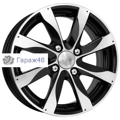 K&amp;K Джеминиоригинал КС480 R14 / 5.5J PCD 4x100 ET 43 ЦО 60.1 Литые Черный с полированной лицевой поверхностью