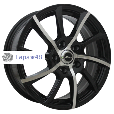 X-RACE AF-14 R15 / 6J PCD 5x100 ET 40 ЦО 57.1 Литые Черный с полированной лицевой поверхностью