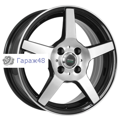 Megami AF07 R14 / 5.5J PCD 4x100 ET 49 ЦО 56.6 Литые Черный с полированной лицевой поверхностью