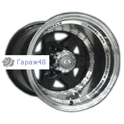 LS 879 R15 / 10J PCD 6x139.7 ET -44 ЦО 106.1 Литые Черный с полированным ободом