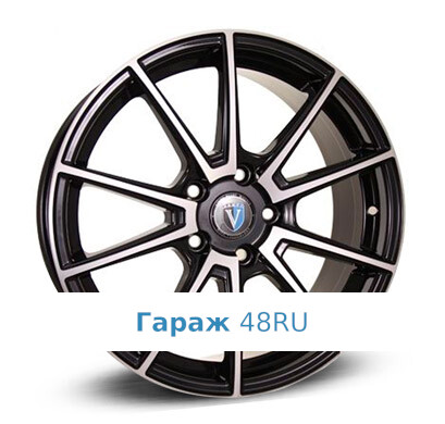 Venti 1704 R17 / 7J PCD 5x100 ET 45 ЦО 54.1 Литые Черный с полированной лицевой поверхностью