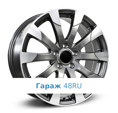 Replica LR7 R18 / 8J PCD 5x108 ET 55 ЦО 63.3 Литые Графит с полированной лицевой поверхностью