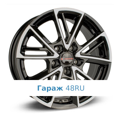 Yamato Mijuno R16 / 6.5J PCD 5x108 ET 52.5 ЦО 63.3 Литые Черный с полированной лицевой поверхностью