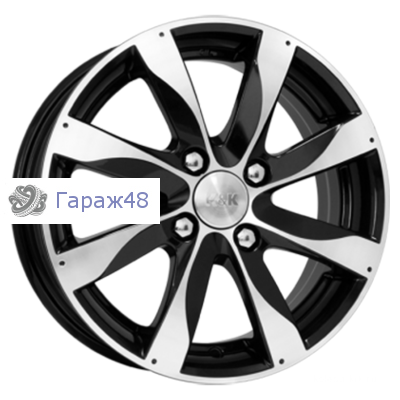 K&amp;K Джемини КС480 R14 / 5.5J PCD 4x100 ET 39 ЦО 67.1 Литые Черный с полированной лицевой поверхностью