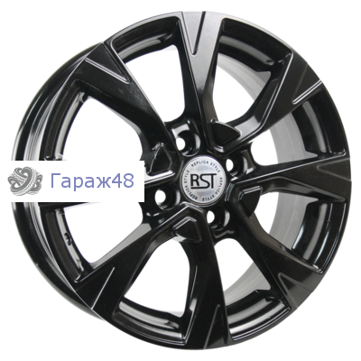 RST R045 R15 / 6J PCD 4x100 ET 40 ЦО 56.6 Литые Черный с полированной лицевой поверхностью