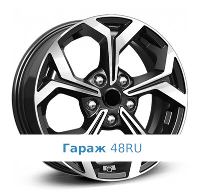 K&amp;K ZV Octavia FL KC878 R16 / 6.5J PCD 5x112 ET 46 ЦО 57.1 Литые Черный с полированной лицевой поверхностью