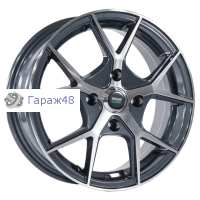 Megami MGM18FF R15 / 6J PCD 4x100 ET 37 ЦО 60.1 Литые Графит с полированной лицевой поверхностью