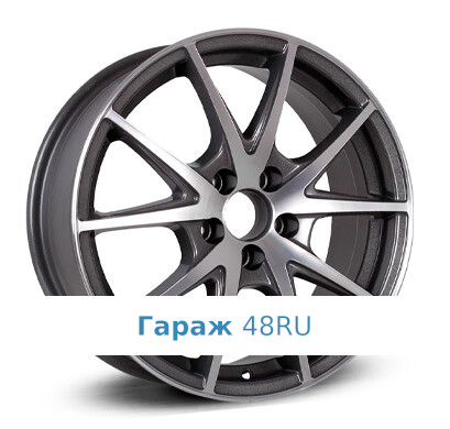 CrossStreet CR-17 R15 / 6J PCD 5x100 ET 40 ЦО 57.1 Литые Графит с полированной лицевой поверхностью