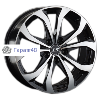 LS 843 R17 / 7J PCD 5x114.3 ET 45 ЦО 67.1 Литые Черный с полированной лицевой поверхностью