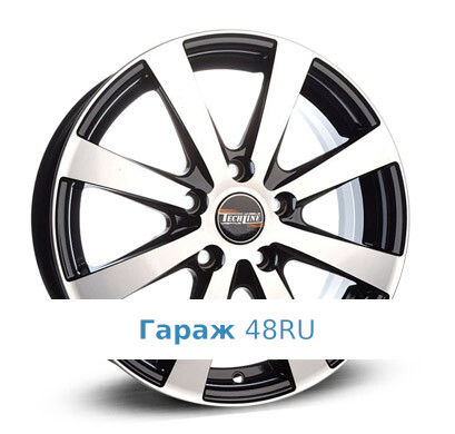 Tech Line 634 R16 / 6J PCD 4x100 ET 37 ЦО 60.1 Литые Черный с полированной лицевой поверхностью