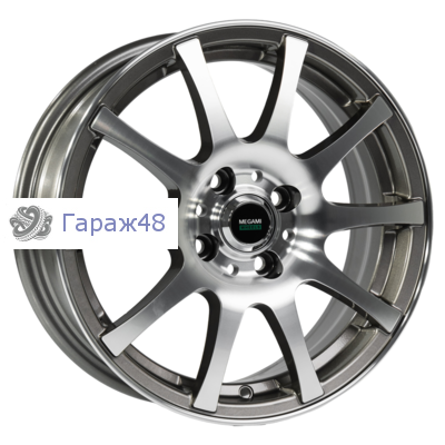Megami MGM2 R15 / 6J PCD 4x108 ET 47 ЦО 63.4 Литые Графит с полированной лицевой поверхностью