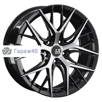 LS RC57 R18 / 8J PCD 5x114.3 ET 30 ЦО 60.1 Литые Черный с полированной лицевой поверхностью