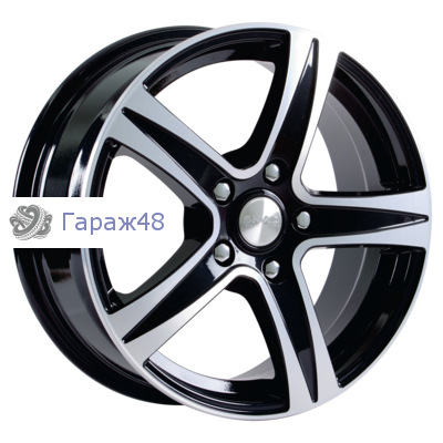 Skad Sakura КЛ146 R15 / 6.5J PCD 5x112 ET 35 ЦО 57.1 Литые Черный с полированной лицевой поверхностью