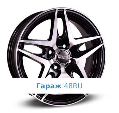 Tech Line 430 R14 / 5.5J PCD 4x100 ET 43 ЦО 60.1 Литые Черный с полированной лицевой поверхностью