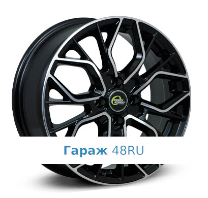 CrossStreet CR-19 R16 / 6.5J PCD 5x110 ET 46 ЦО 63.3 Литые Черный с полированной лицевой поверхностью