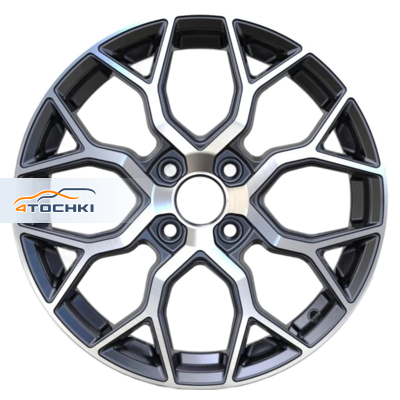 Venti 1619 R16 / 6J PCD 4x100 ET 46 ЦО 54.1 Литые Черный с полированной лицевой повехностью