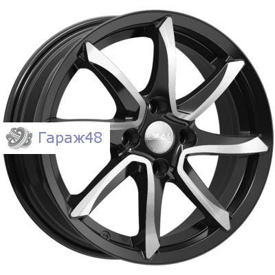 Skad Osaka КЛ317 R15 / 6J PCD 4x100 ET 46 ЦО 54.1 Литые Черный с полированной лицевой поверхностью
