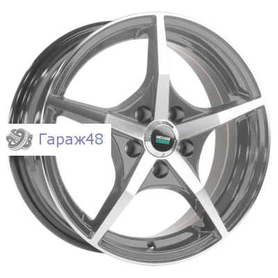 Megami MGM19FF R14 / 5.5J PCD 4x98 ET 35 ЦО 58.6 Литые Графит с полированной лицевой поверхностью