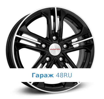 K&amp;K Trinity R15 / 6J PCD 5x100 ET 39 ЦО 67.1 Литые Черный с полированной лицевой поверхностью