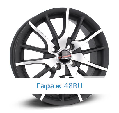 Yamato Nakamura R15 / 6J PCD 4x100 ET 48 ЦО 54.1 Литые Черный матовый с полированной лицевой поверхностью