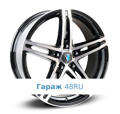 Venti 1818 R18 / 7.5J PCD 5x114.3 ET 37 ЦО 66.6 Литые Черный с полированной лицевой поверхностью