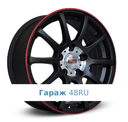 Alcasta M17 R16 / 6.5J PCD 5x112 ET 33 ЦО 57.1 Литые Черный матовый с красной полосой на ободе