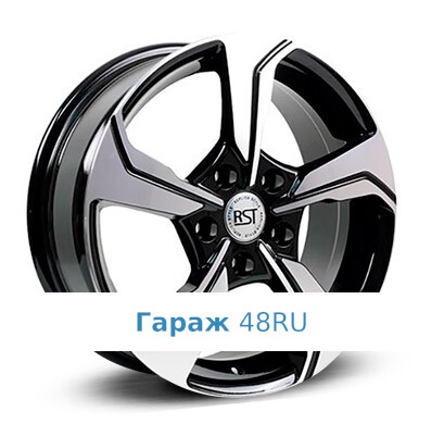 RST R026 R16 / 6.5J PCD 5x114.3 ET 46 ЦО 67.1 Литые Черный с полированной лицевой поверхностью