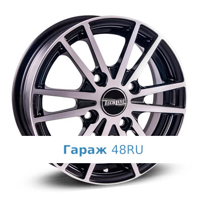 Tech Line 305 R13 / 4.5J PCD 4x114.3 ET 43 ЦО 69.1 Литые Черный с полированной лицевой поверхностью