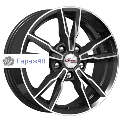 iFree Икигай КС865 R16 / 6.5J PCD 5x100 ET 35 ЦО 67.1 Литые Черный с полированной лицевой поверхностью