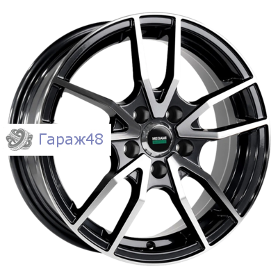 Megami MGM20FF R14 / 5.5J PCD 4x100 ET 43 ЦО 60.1 Литые Черный с полированной лицевой поверхностью
