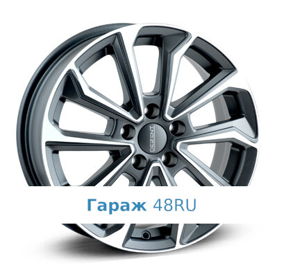 Dezent KS dark R18 / 7.5J PCD 5x112 ET 42 ЦО 57.1 Литые Графит с полированной лицевой поверхностью