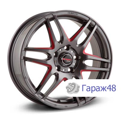 Yamato Sidzuoka R17 / 7J PCD 5x112 ET 45 ЦО 57.1 Литые Графит с красными спицами внутри