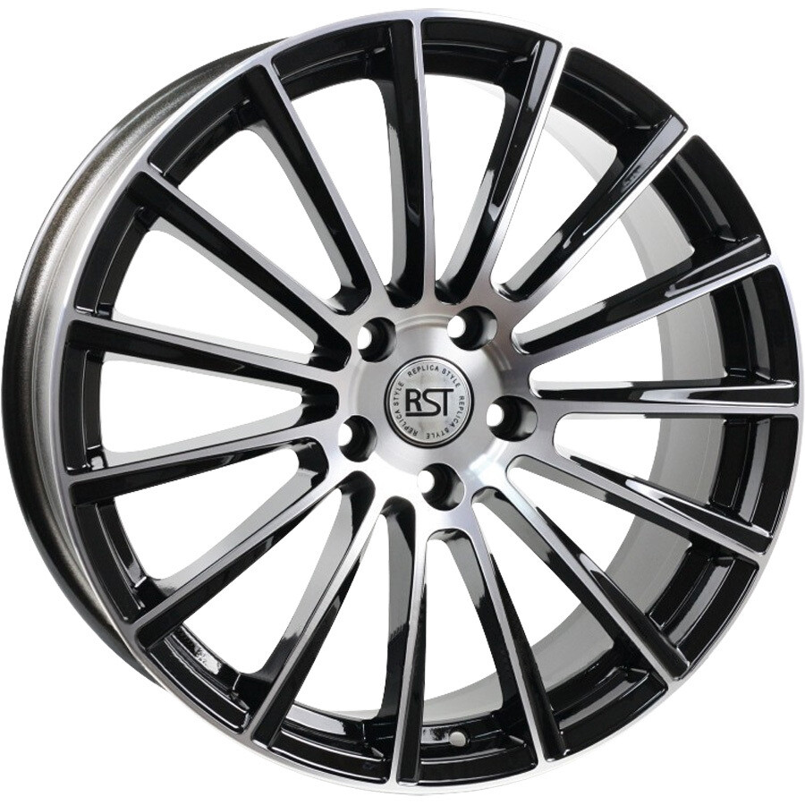 RST R108 R18 / 8J PCD 5x112 ET 43 ЦО 66.6 Литые Черный с полированной лицевой повехностью