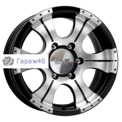 K&amp;K Байконур (КС465) R16 / 8J PCD 6x139.7 ET 0 ЦО 110.1 Литые Черный с полированной лицевой поверхностью