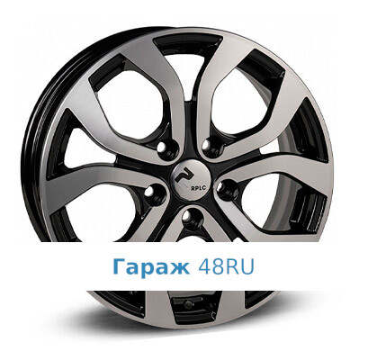 Replica Li164 R16 / 6.5J PCD 5x114.3 ET 45 ЦО 60.1 Литые Черный с полированной лицевой поверхностью