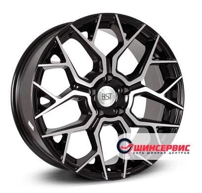 RST R148 R18 / 8J PCD 5x112 ET 30 ЦО 66.6 Литые Черный с полированной лицевой поверхностью