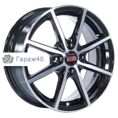 Alcasta M63 R15 / 6J PCD 4x100 ET 37 ЦО 60.1 Литые Черный с полированной лицевой поверхностью