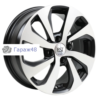 RST R005 Rio, Solaris R15 / 6J PCD 4x100 ET 46 ЦО 54.1 Литые Черный матовый с полированной лицевой повехностью
