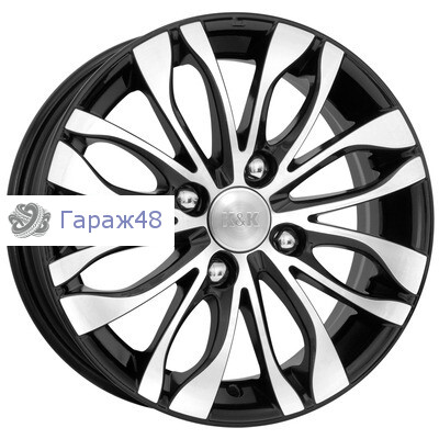 K&amp;K Канзаши (КС628) R14 / 5.5J PCD 4x98 ET 16 ЦО 58.5 Литые Черный с полированной лицевой поверхностью