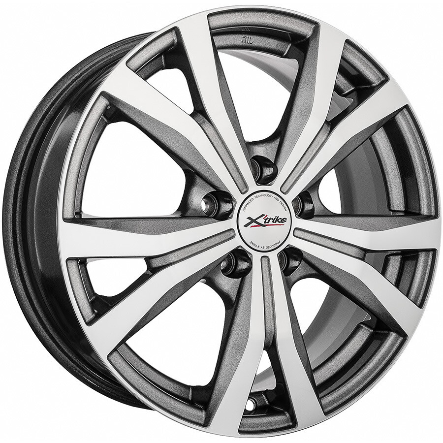 X'trike X119 R16 / 6.5J PCD 5x100 ET 38 ЦО 67.1 Литые Графит с полированной лицевой поверхностью