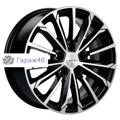 Khomen Wheels KHW1611 DFM 580 R16 / 6.5J PCD 5x110 ET 45 ЦО 67.1 Литые Black-FP