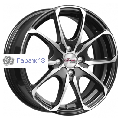 iFree Такеши КС877 R16 / 6J PCD 4x100 ET 45 ЦО 60.1 Литые Черный с полированной лицевой поверхностью