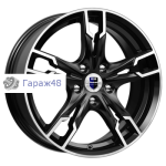 K&amp;K Солар (КС875) R17 / 7J PCD 4x100 ET 41 ЦО 60.1 Литые Черный с полированной лицевой поверхностью