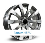 Replica LR7 R18 / 8J PCD 5x108 ET 55 ЦО 63.3 Литые Графит с полированной лицевой поверхностью