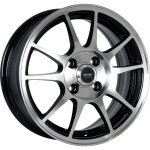 Megami MGM-5 R14 / 6J PCD 4x100 ET 43 ЦО 60.1 Литые Черный с полированной лицевой поверхностью
